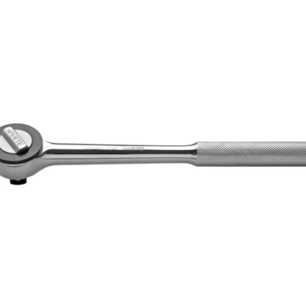 Catraca Usinada 10" Encaixe 1/2" Tramontina Master Aço Cromo Vanádio Cromado