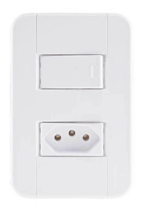 Conjunto 4x2 1 Interruptor Paralelo 10 A 250 V 1 Tomada 2P+T 10 A 250 V Tramontina Tablet