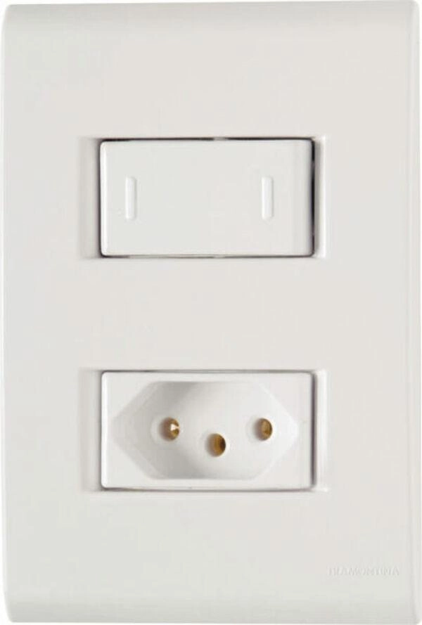 Conjunto 4x2 1 Interruptor Paralelo 10 A 250 V 1 Tomada 2P+T 20 A 250 V Tramontina Liz