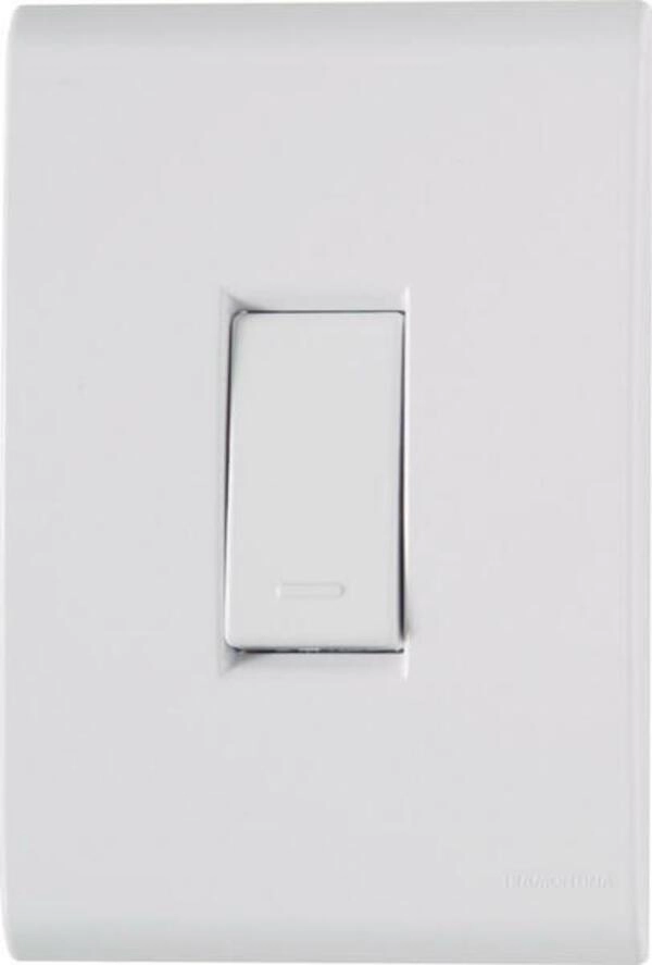 Conjunto 4x2 1 Interruptor Simples Tramontina Liz 10 A 250 V Branco