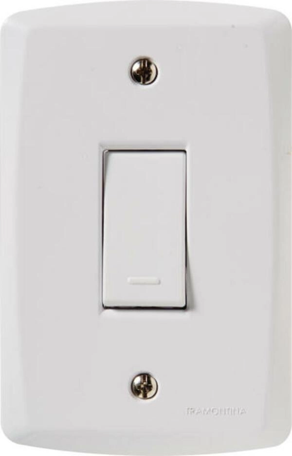 Conjunto 4x2 Com Interruptor Simples 10A 250V Tramontina Lux2 Branco