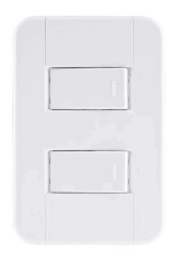 Conjunto 4x2 1 Interruptor Simples 10 A 250 V 1 Interruptor Paralelo 10 A 250 V Tramontina Tablet
