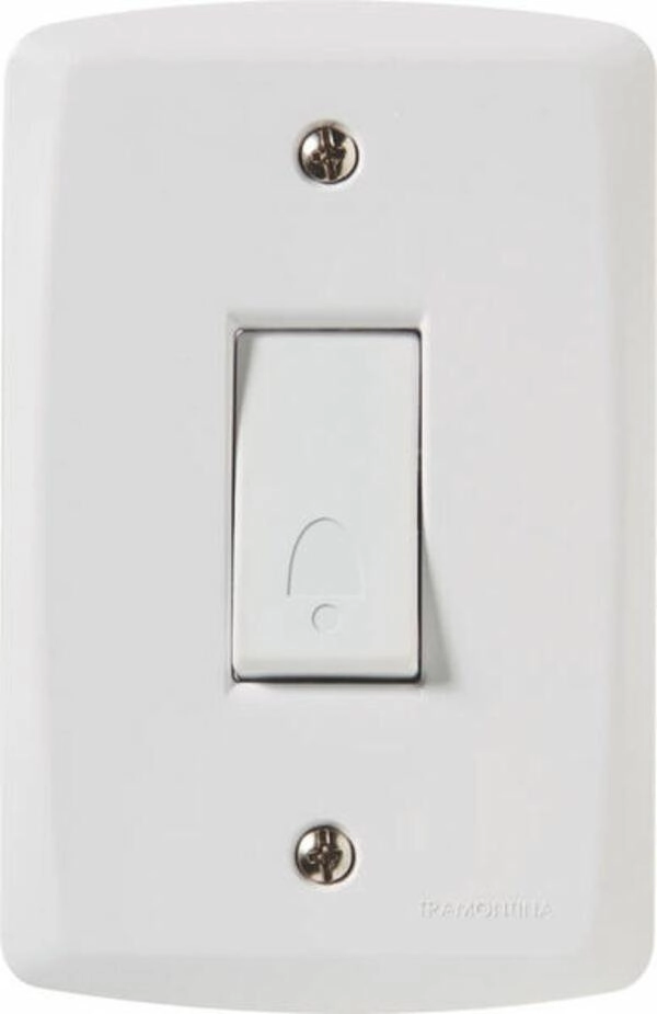 Conjunto 4x2 Com 1 Pulsador Campainha 10 A 250 V Tramontina Lux2 Branco