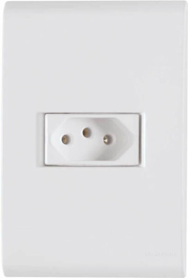 Conjunto 4x2 1 Tomada 2P+T Tramontina Liz 10 A 250 V Branco