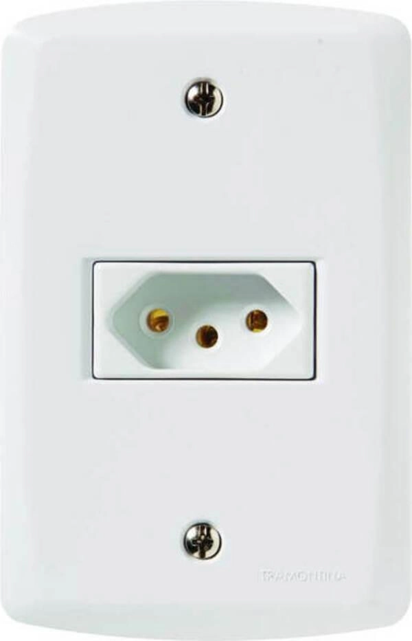Conjunto 4x2 Com 1 Tomada 2P+T 10 A 250 V Tramontina Lux2 Branco