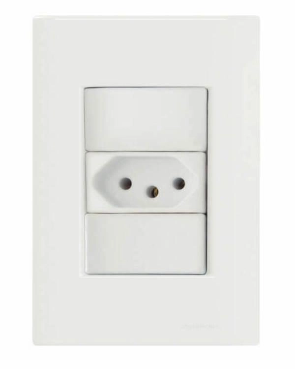 Conjunto 4x2 1 Tomada 2P+T 20 A 250 V Tramontina Giz Branco