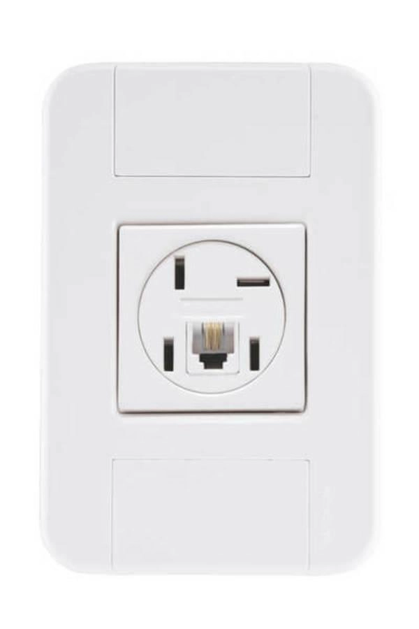 Conjunto 4x2 1 Tomada Telefone 4P E RJ11 Tramontina Tablet Branco