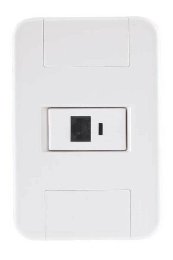 Conjunto 4x2 1 Tomada RJ45 Cat. 6 Tramontina Tablet Branco