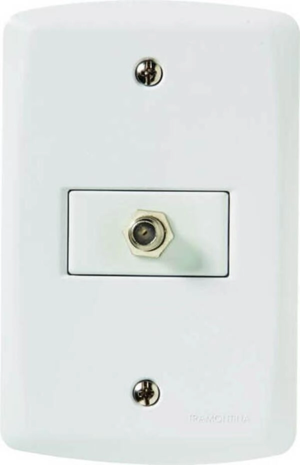 Conjunto 4x2 Com 1 Tomada TV/SAT Coaxial Tramontina Lux2 Branco