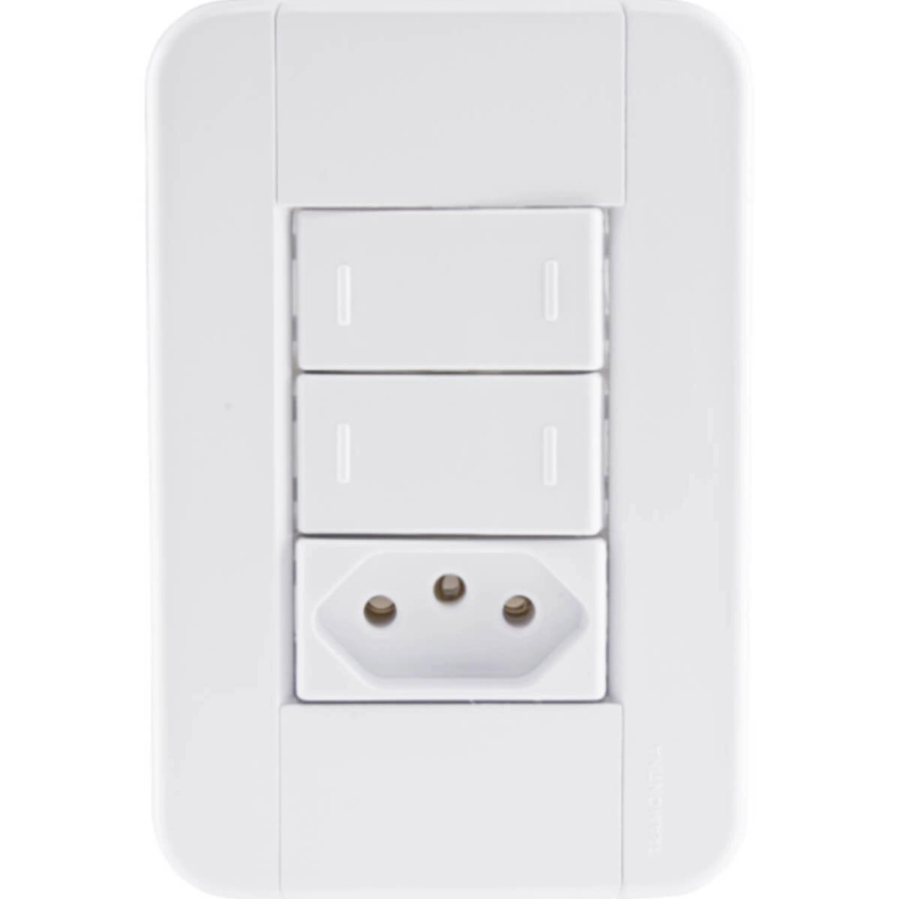 Conjunto 4x2 2 Interruptores Paralelos 10 A 250 V 1 Tomada 2P+T 20 A 250 V Tramontina Tablet