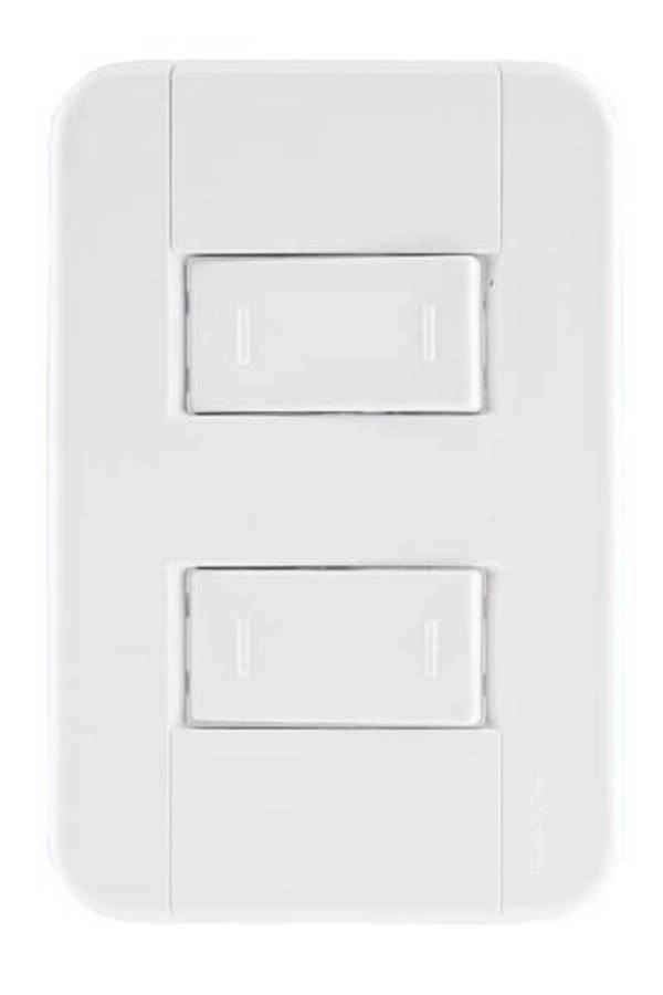 Conjunto 4x2 2 Interruptores Paralelos 10 A 250 V Tramontina Tablet Branco