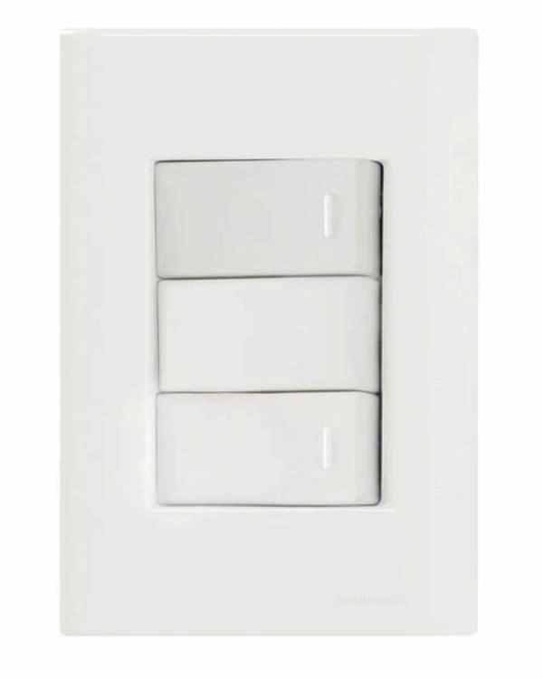 Conjunto 4x2 2 Interruptores Simples 10 A 250 V Tramontina Giz Branco