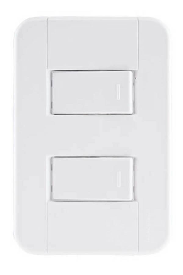 Conjunto 4x2 2 Interruptores Simples 10 A 250 V Tramontina Tablet Branco