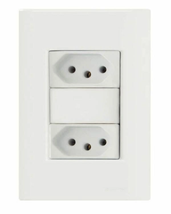 Conjunto 4x2 2 Tomadas 2P+T 10 A 250 V Tramontina Giz Branco