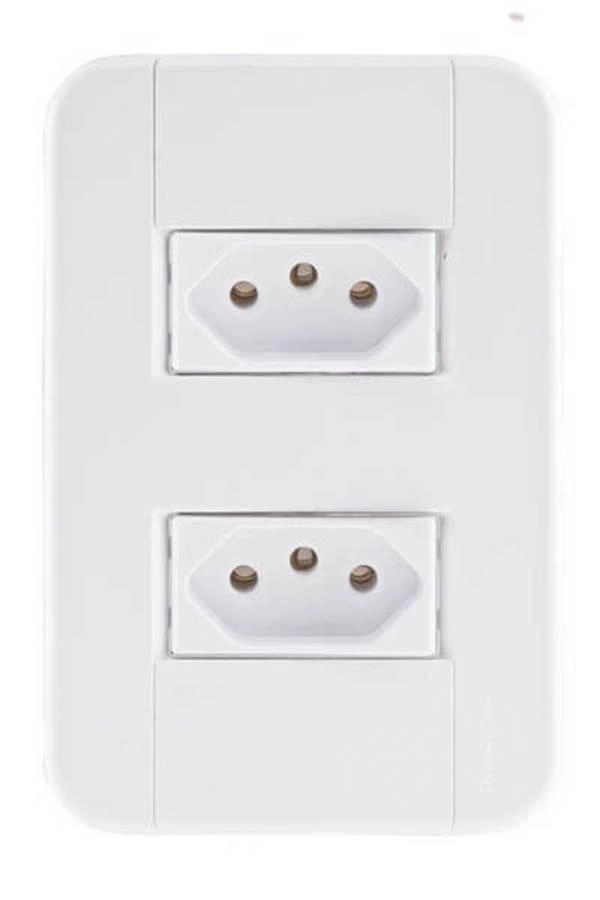 Conjunto 4x2 2 Tomadas 2P+T 10 A 250 V Tramontina Tablet Branco