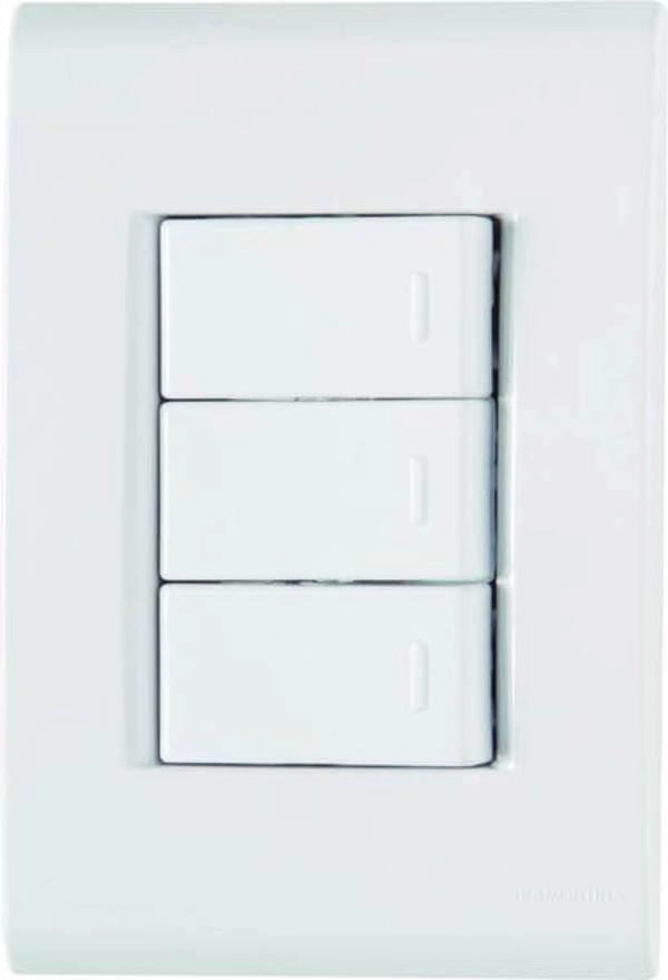 Conjunto 4x2 3 Interruptores Paralelos Tramontina Liz 10 A 250 V Branco