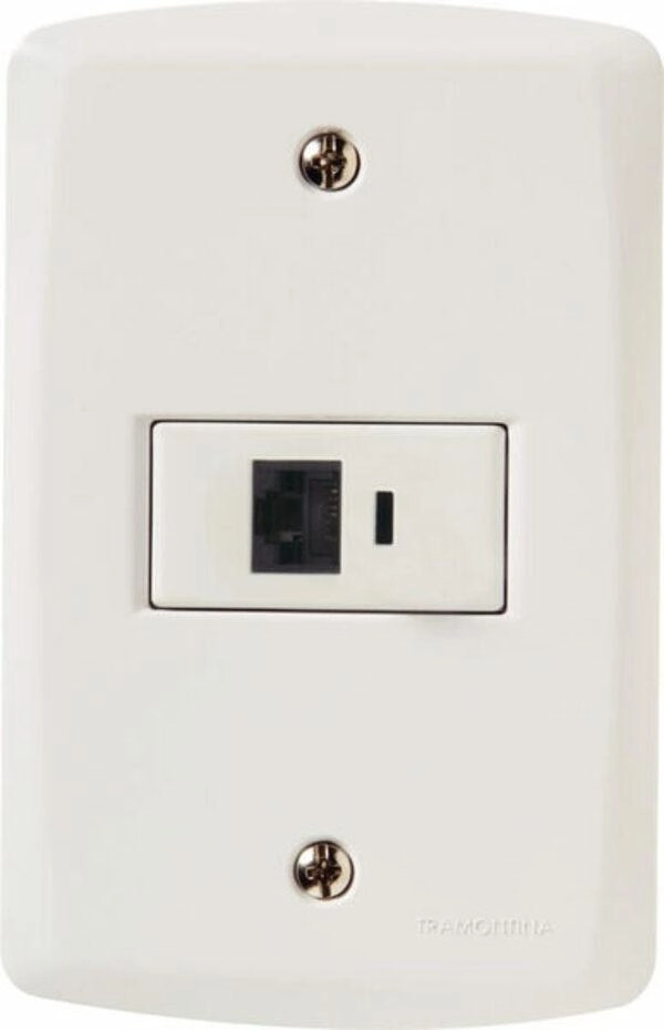 Conjunto 4x2 Com 1 Tomada Telefone RJ11 Tramontina Lux2 Branco