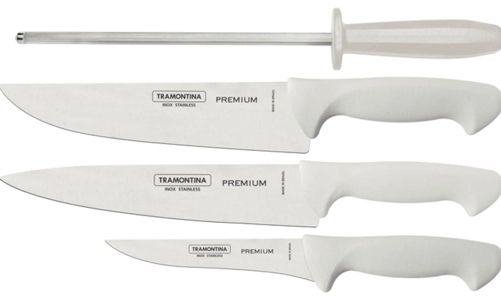 Jogo De Facas Tramontina Para Churrasco Branco Em Inox 4 Peças