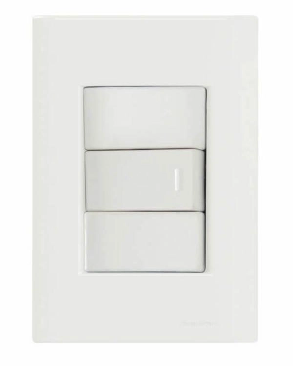 Conjunto 4x2 1 Interruptor Simples 10 A 250 V Tramontina Giz Branco