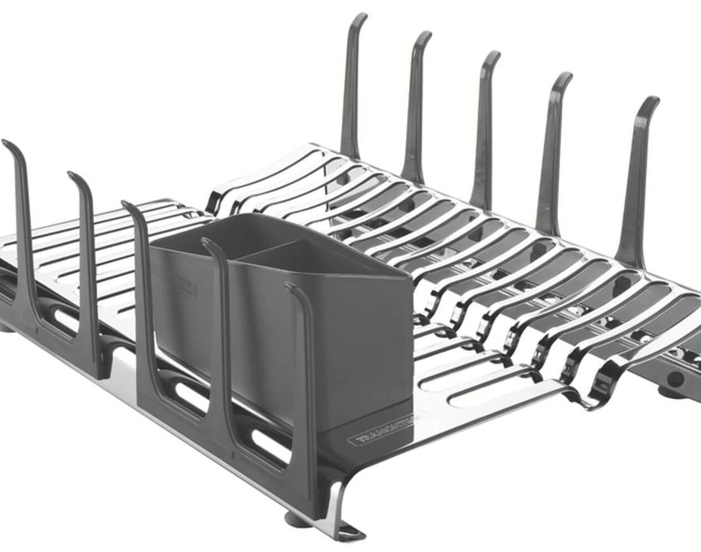 Escorredor De Louça Tramontina Em Aço Inox Com Porta Copos E Talheres Grafite Escorredor De Louça Tramontina Em Aço Inox Com Porta Copos E Talheres Grafite