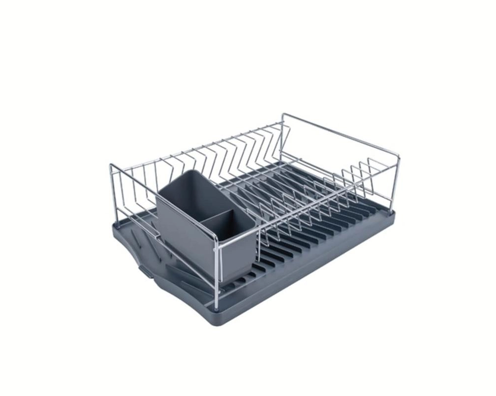 Escorredor Tramontina Plurale Aço Inox Com Bandeja Grafite Para Louças Escorredor Tramontina Plurale Aço Inox Com Bandeja Grafite Para Louças