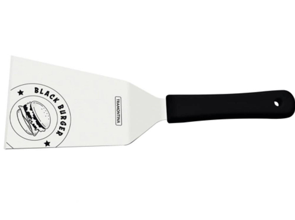 Espátula Tramontina Black Burger Com Lâmina Em Aço Inox E Cabo De Polipropileno Preto 6" Espátula Tramontina Black Burger Com Lâmina Em Aço Inox E Cabo De Polipropileno Preto 6"