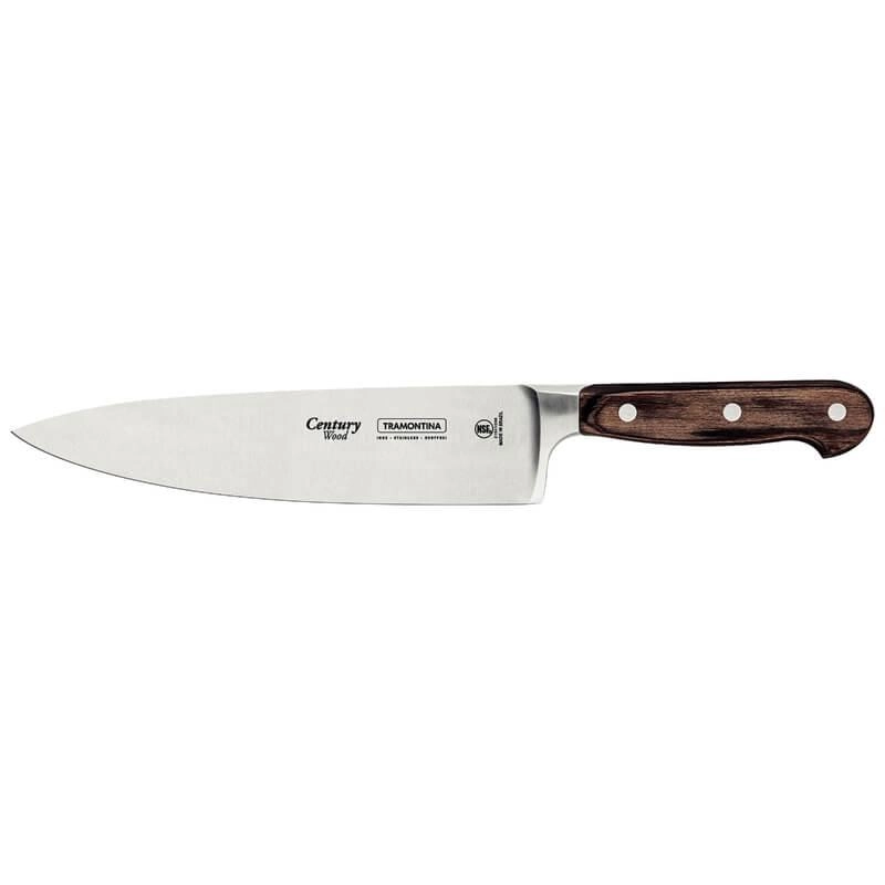 Faca Chef Tramontina 8" Century Wood Castanho Faca Chef Tramontina 8" Century Wood Castanho