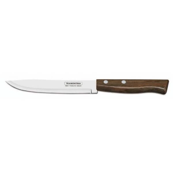 Faca De Cozinha Tramontina 6" Tradicional Aço Inox E Madeira Natural