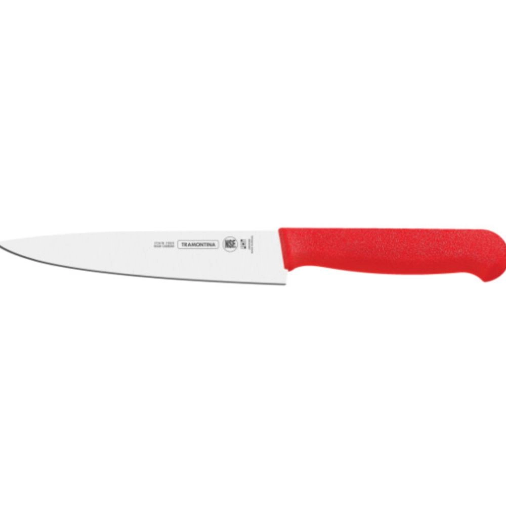 Faca Para Carne Tramontina Profissional Com Lâmina De Aço Inox E Cabo De Polipropileno Vermelho Com Proteção Antimicrobiana 8" Faca Para Carne Tramontina Profissional Com Lâmina De Aço Inox E Cabo De Polipropileno Vermelho Com Proteção Antimicrobiana 8"