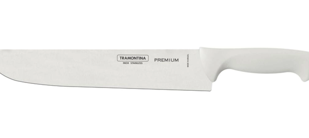Faca Para Carne Tramontina Premium Com Lâmina De Aço Inox E Cabo De Polipropileno Branco 10" Faca Para Carne Tramontina Premium Com Lâmina De Aço Inox E Cabo De Polipropileno Branco 10"