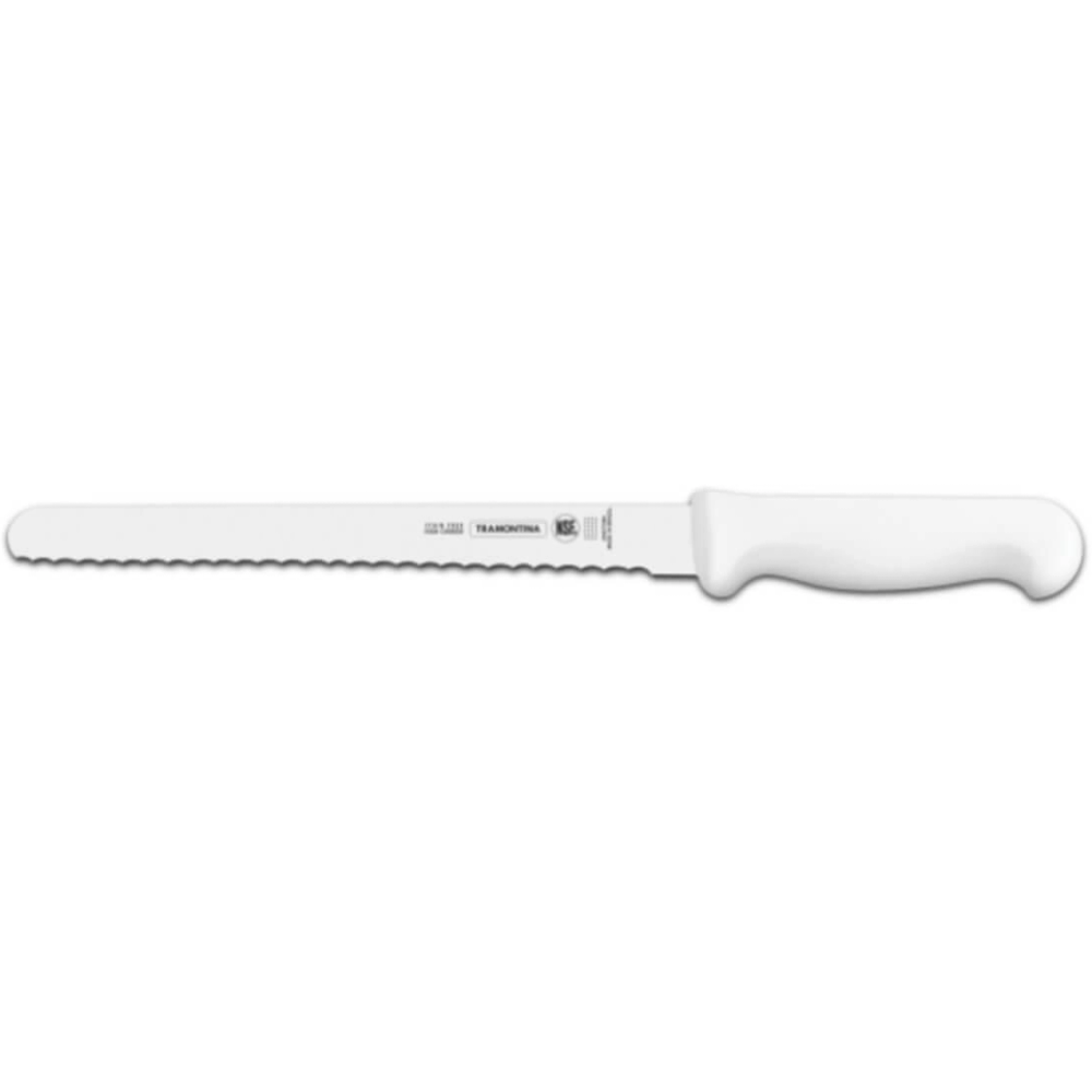 Faca Para Bolo/Pão Tramontina Profissional Com Lâmina De Aço Inox E Cabo Em Polipropileno Branco 8" Faca Para Bolo/Pão Tramontina Profissional Com Lâmina De Aço Inox E Cabo Em Polipropileno Branco 8"