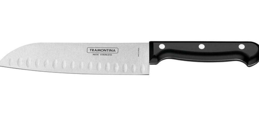 Faca Santoku Tramontina Ultracorte 7" Inox Preta Faca Santoku Tramontina Ultracorte 7" Inox Preta