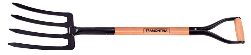 Forcado Para Terra Tramontina 4 Dentes Com Cabo De Madeira 74cm Forcado Para Terra Tramontina 4 Dentes Com Cabo De Madeira 74cm