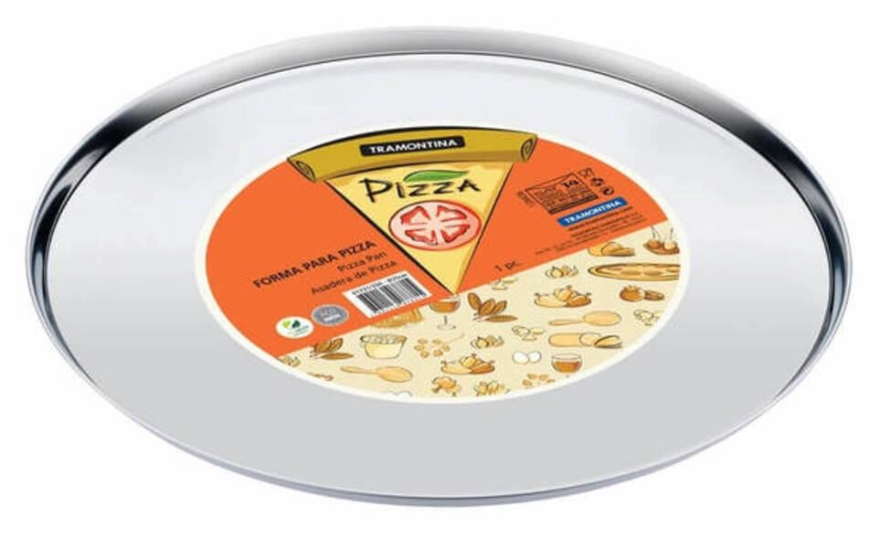 Forma Para Pizza Tramontina Em Aço Inox 35cm Forma Para Pizza Tramontina Em Aço Inox 35cm