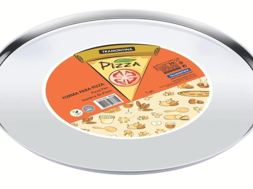 Forma Para Pizza Tramontina Service Em Aço Inox 30cm Forma Para Pizza Tramontina Service Em Aço Inox 30cm
