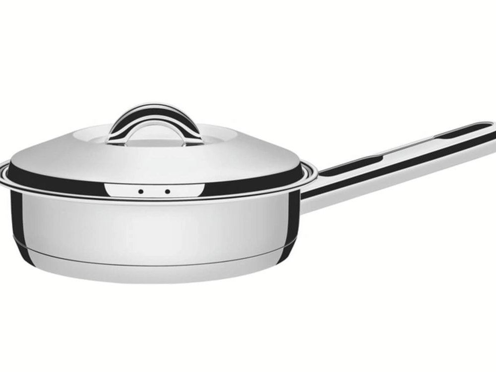 Frigideira Tramontina Solar 24cm Em Aço Inox Frigideira Tramontina Solar 24cm Em Aço Inox