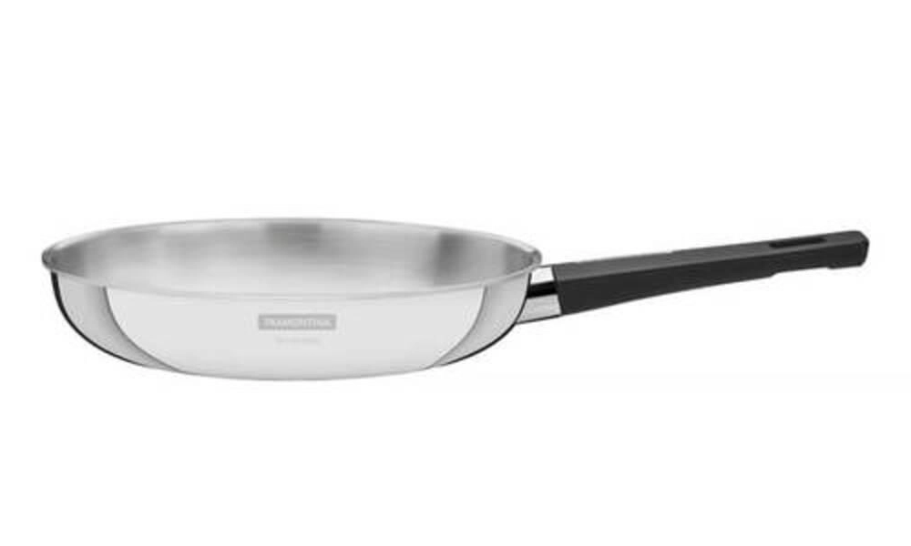 Frigideira Tramontina Grano Baquelite 20cm Em Inox Com Corpo Triplo Frigideira Tramontina Grano Baquelite 20cm Em Inox Com Corpo Triplo
