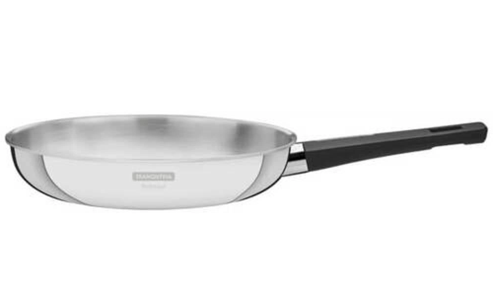 Frigideira Tramontina Grano Baquelite 30cm Em Inox Com Corpo Triplo Frigideira Tramontina Grano Baquelite 30cm Em Inox Com Corpo Triplo