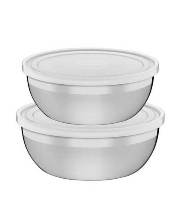 Jogo De Potes Tramontina Freezinox Aço Inox Tampa Plástica 2 Peças Jogo De Potes Tramontina Freezinox Aço Inox Tampa Plástica 2 Peças