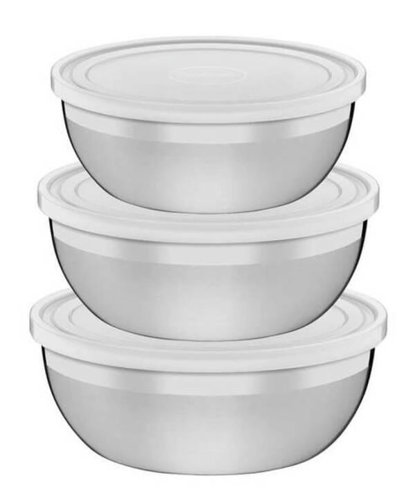 Jogo De Potes Tramontina Freezinox Aço Inox Com Tampa 3 Peças Jogo De Potes Tramontina Freezinox Aço Inox Com Tampa 3 Peças