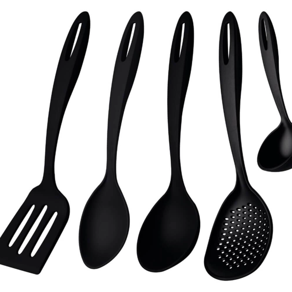Jogo De Utensílios Tramontina Ability 5 Peças Nylon Preto Jogo De Utensílios Tramontina Ability 5 Peças Nylon Preto