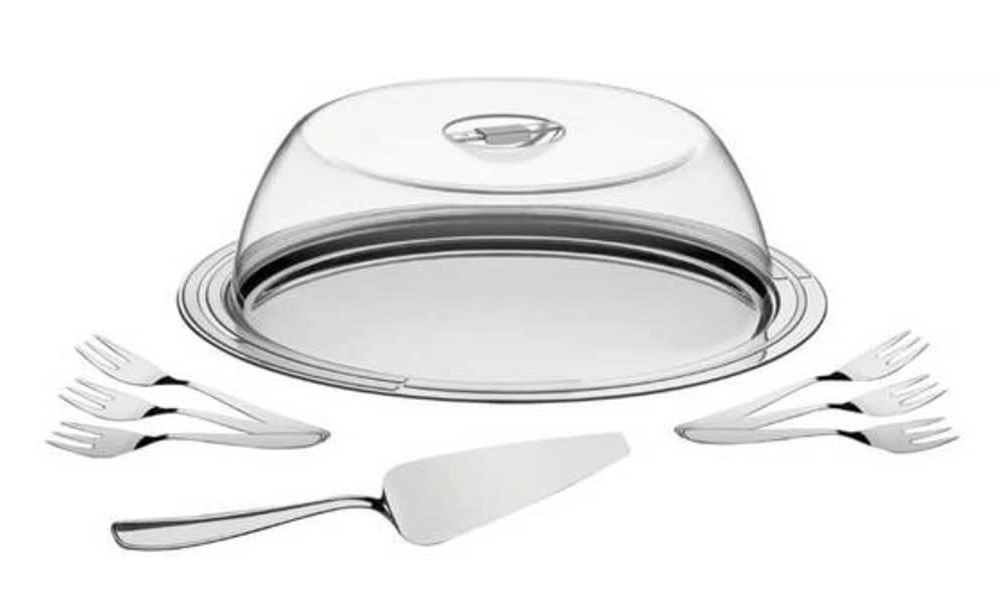 Jogo Para Torta Tramontina Ciclo Aço Inox 9 Peças Jogo Para Torta Tramontina Ciclo Aço Inox 9 Peças