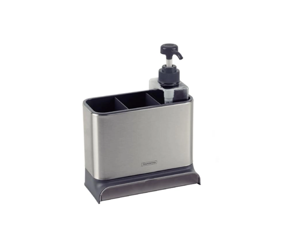 Organizador De Pia Tramontina Plurale Em Plástico E Aço Inox Organizador De Pia Tramontina Plurale Em Plástico E Aço Inox