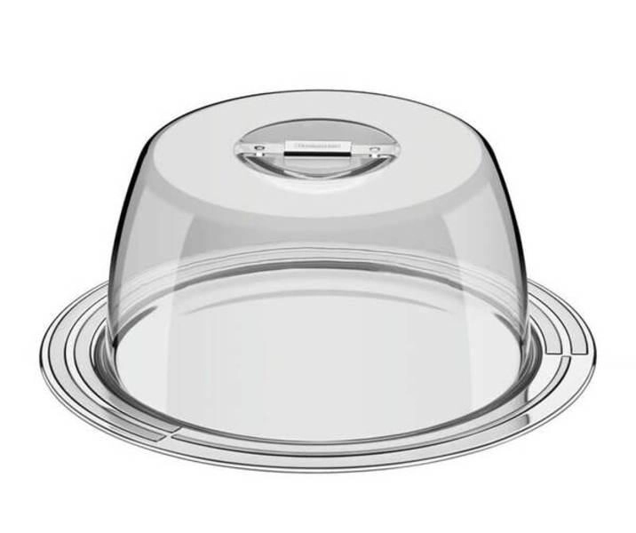 Porta-Queijo Tramontina Ciclo Em Aço Inox 25cm Porta-Queijo Tramontina Ciclo Em Aço Inox 25cm