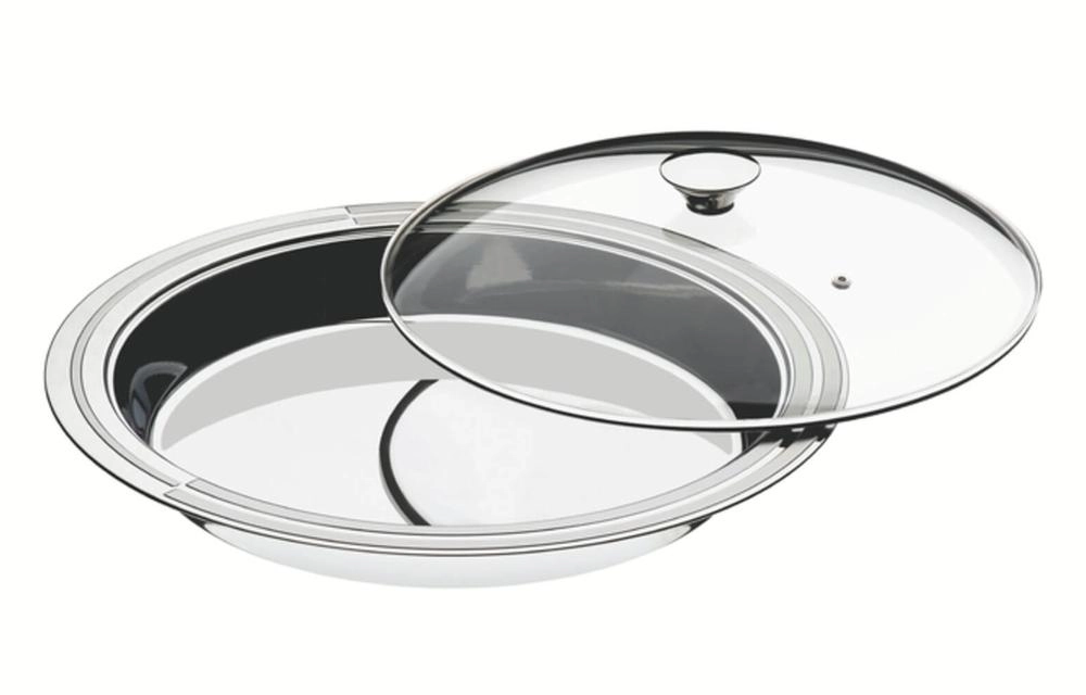 Prato Fundo Tramontina Ciclo 30cm Em Aço Inox Com Tampa De Vidro Prato Fundo Tramontina Ciclo 30cm Em Aço Inox Com Tampa De Vidro