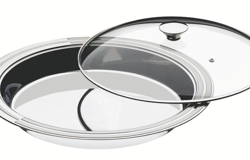 Prato Fundo Tramontina Ciclo 39cm Em Aço Inox Com Tampa De Vidro Prato Fundo Tramontina Ciclo 39cm Em Aço Inox Com Tampa De Vidro