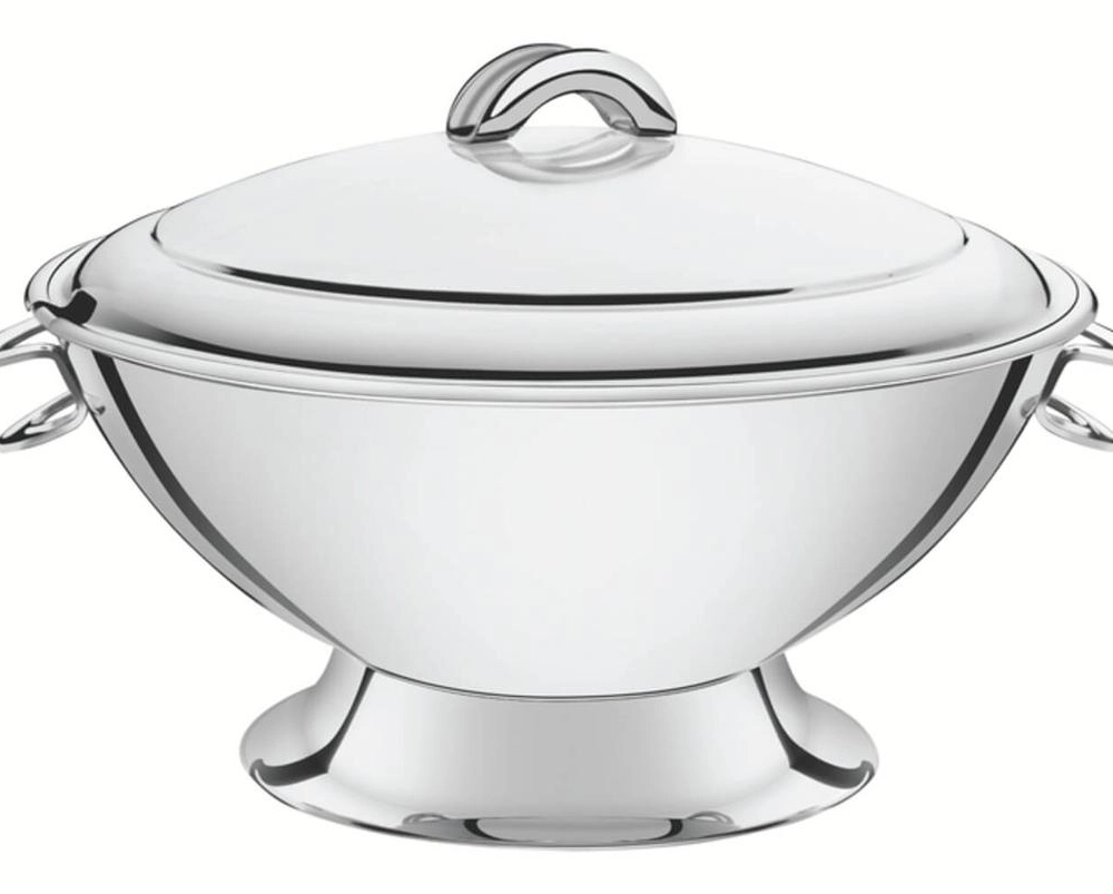 Sopeira Com Tampa Tramontina Service 24cm Em Aço Inox Sopeira Com Tampa Tramontina Service 24cm Em Aço Inox