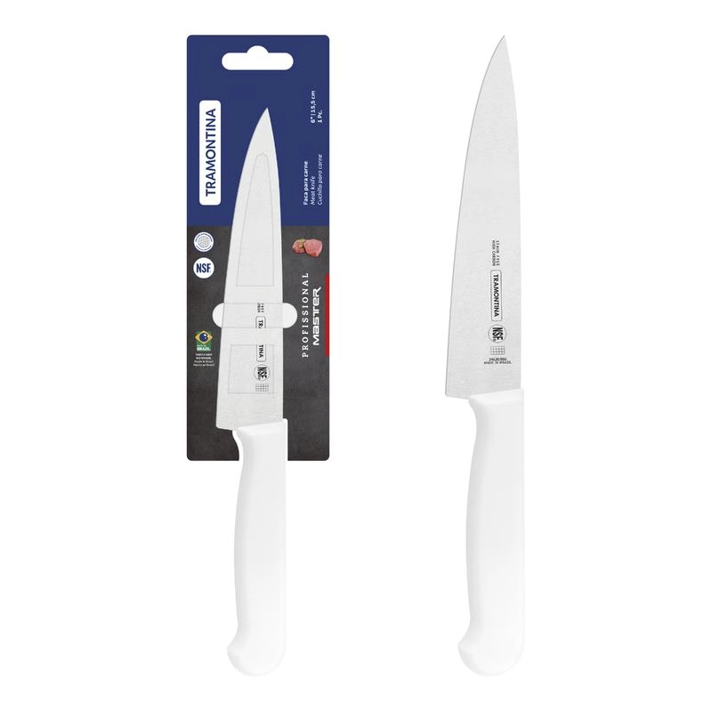 Faca Para Carne Tramontina Profissional Aço Inox E Cabo De Polipropileno Branco 6" Faca Para Carne Tramontina Profissional Aço Inox E Cabo De Polipropileno Branco 6"