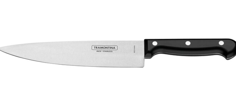 Faca Chefe Tramontina Ultracorte 7" Inox Preta Faca Chefe Tramontina Ultracorte 7" Inox Preta