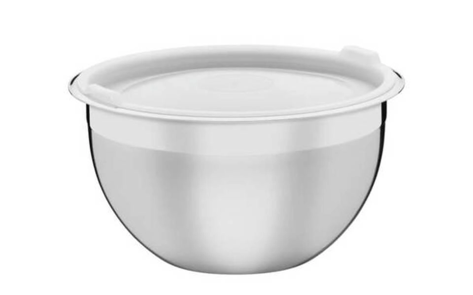 Recipiente Tramontina Cucina Em Inox Com Tampa Plástica Preparar E Servir 24cm 5,2 Litros Recipiente Tramontina Cucina Em Inox Com Tampa Plástica Preparar E Servir 24cm 5,2 Litros